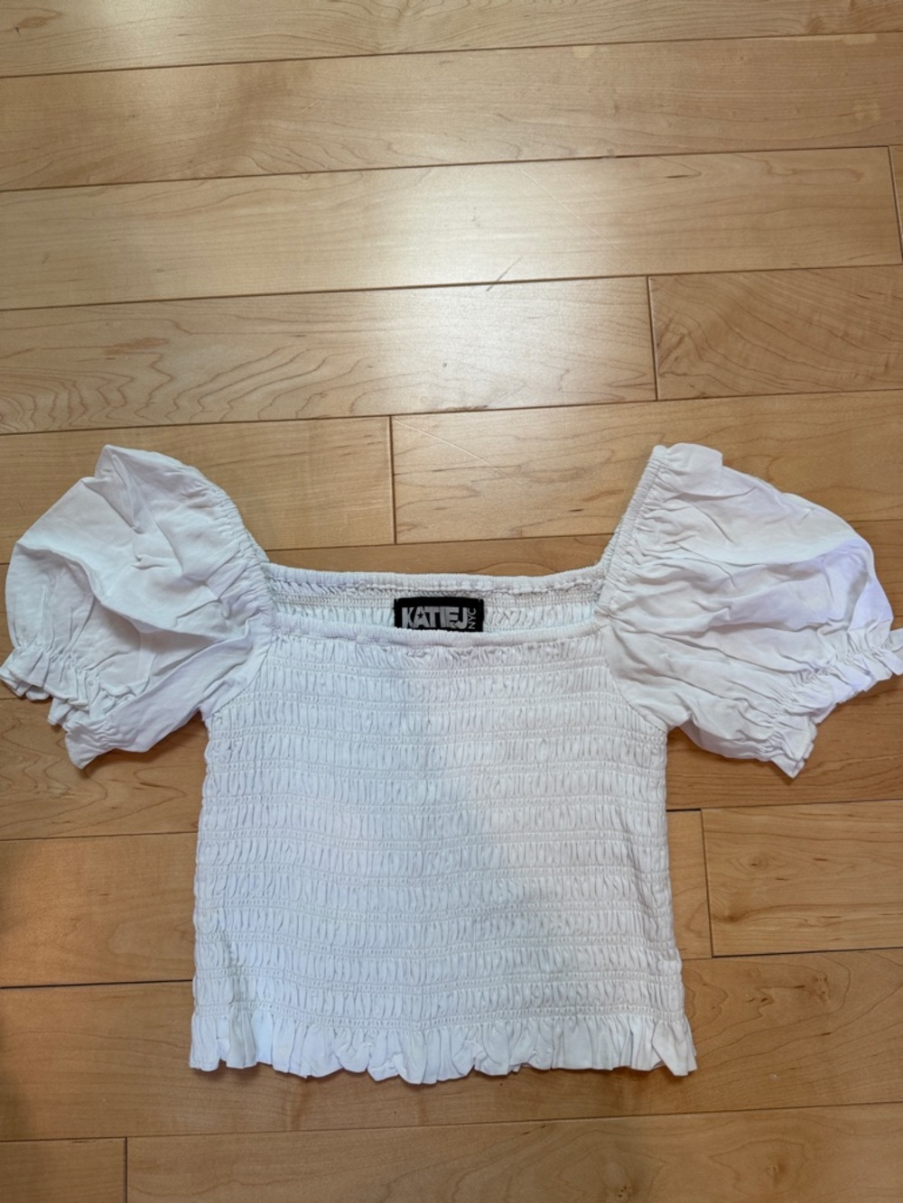 Katie J NYC Tween puff sleeve top NWT
